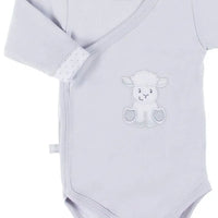 Early Baby Bodysuit, Embroidered Lamb Design - Grey EEVI