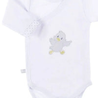 Early Baby Bodysuit, Embroidered Little Chick Design - White EEVI