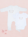 Bunny Sleepsuit (100% cotton) & Bunny White Vest (100% organic cotton). 