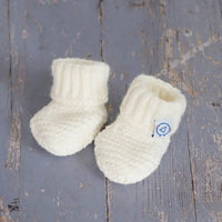Ecru Knitted Booties Booties La Manufacture de Layette 