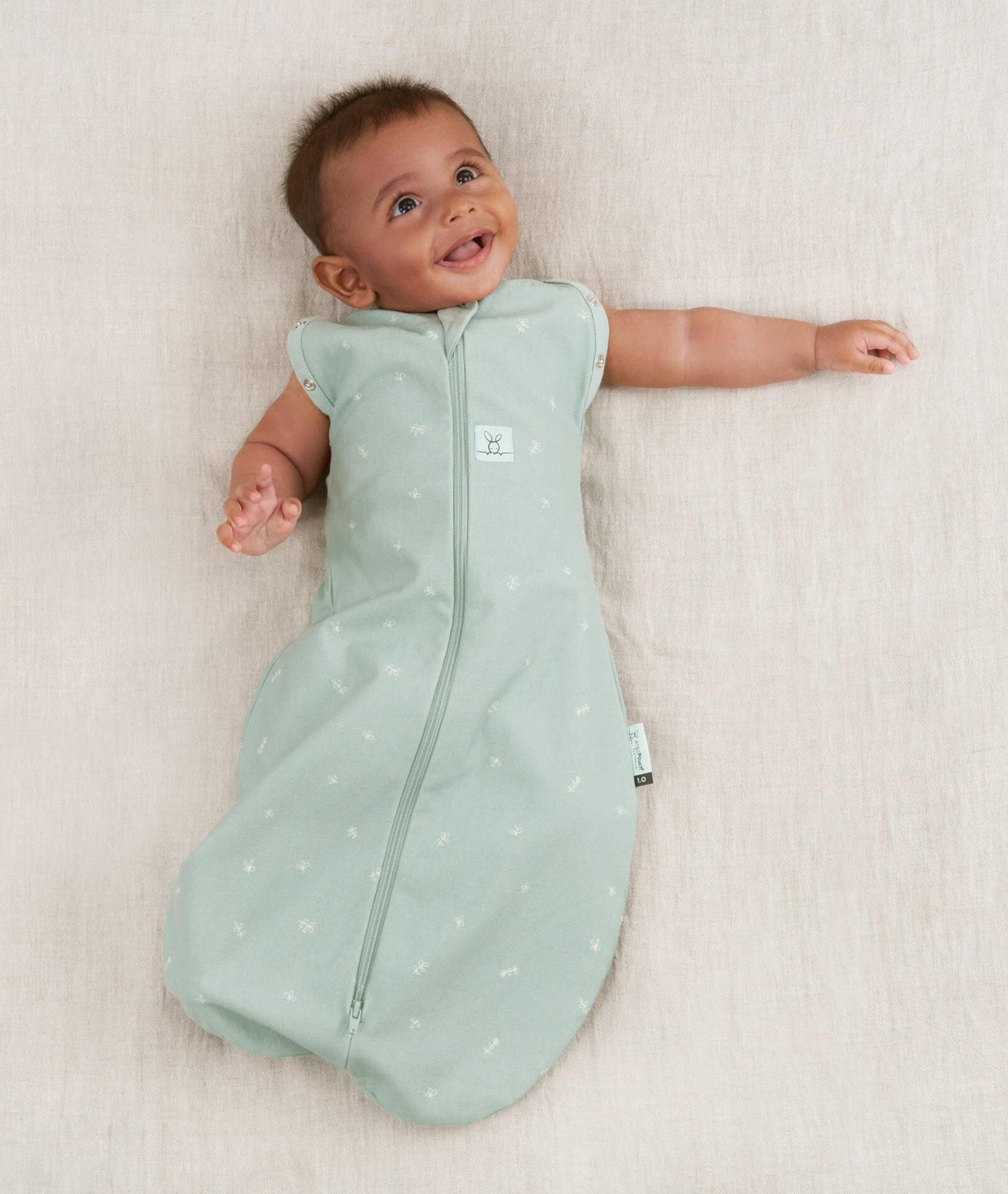 Ergopouch - Organic All Year Cocoon Swaddle Bag -Sage -1 Tog Sleeping Bag ErgoPouch - Australia 