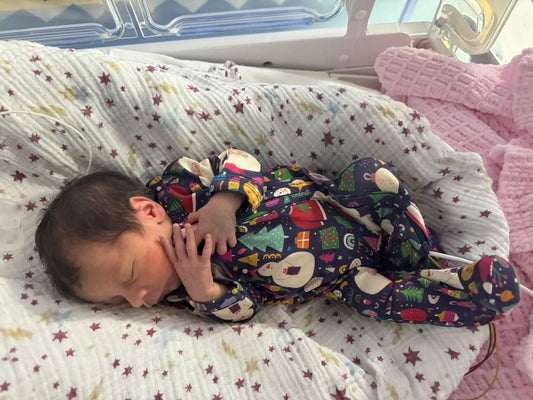 Christmas Premature Baby Zipped Footed Sleepsuit, Odell Cotton Sleepsuit / Babygrow Little Dreamer 