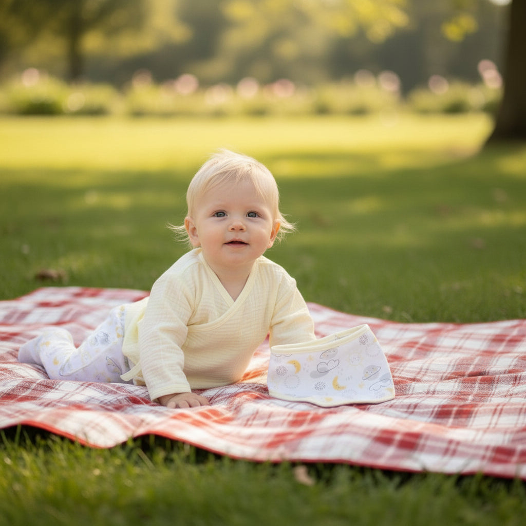 Cream Cheesecloth Layette Planets Ela & Ren