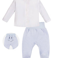Embroidered Hippo Trousers & White Top Set Top & Trousers EEVI 