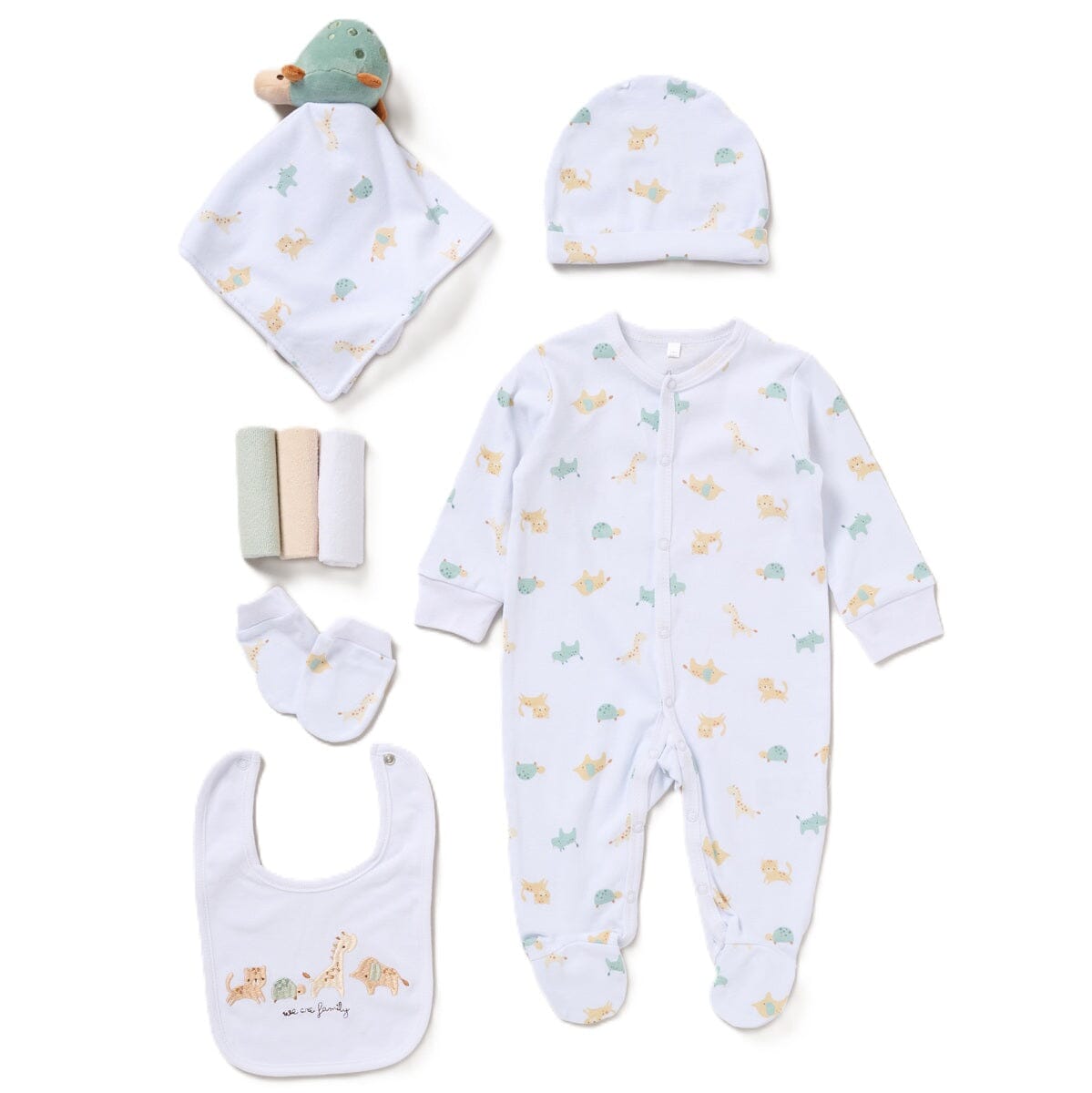 Animal Family 8 Piece Layette Set Set Rock a Bye Baby 