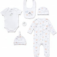 'Hello Little One Animals' 5 Piece Layette Gift Set. Rock a Bye Baby
