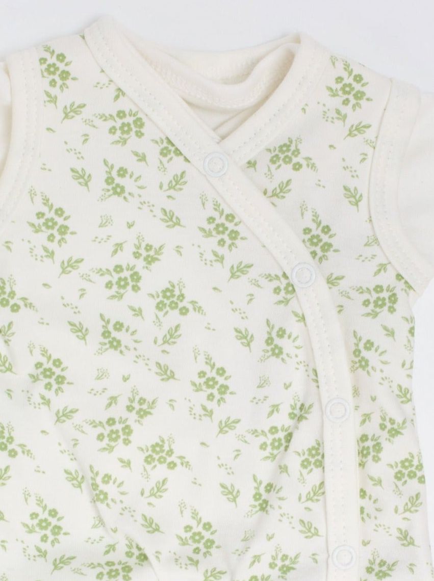 Dungaree & Top Set, Apple Floral, Premium 100% Organic Cotton Tiny & Small