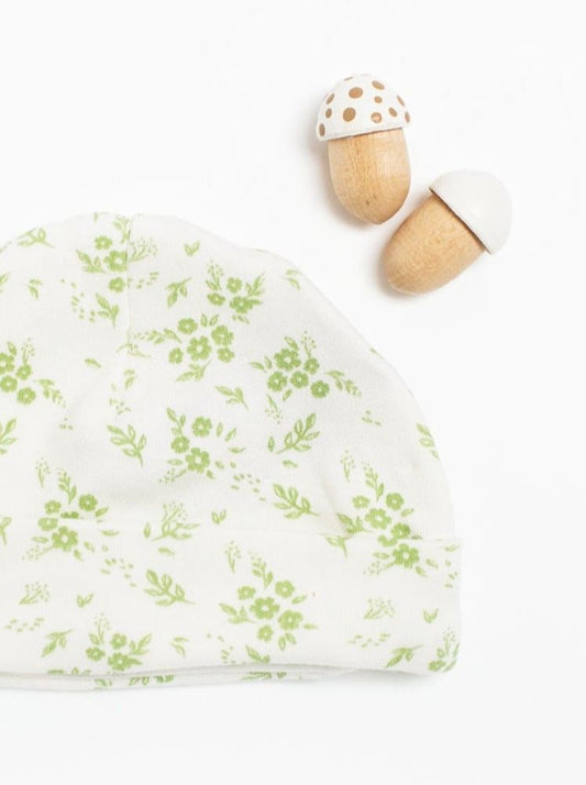 Preemie Hat, Apple Floral, Premium 100% Organic Cotton Tiny & Small