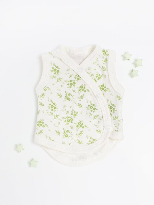 2 Pack Incubator Vest Set, Apple & Apricot Floral, Organic Cotton Set/Multipack Tiny & Small 