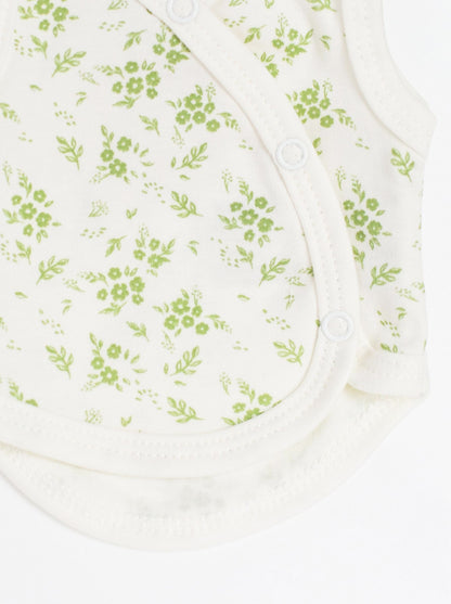 Incubator Vest, Apple Floral , Premium 100% Organic Cotton Tiny & Small