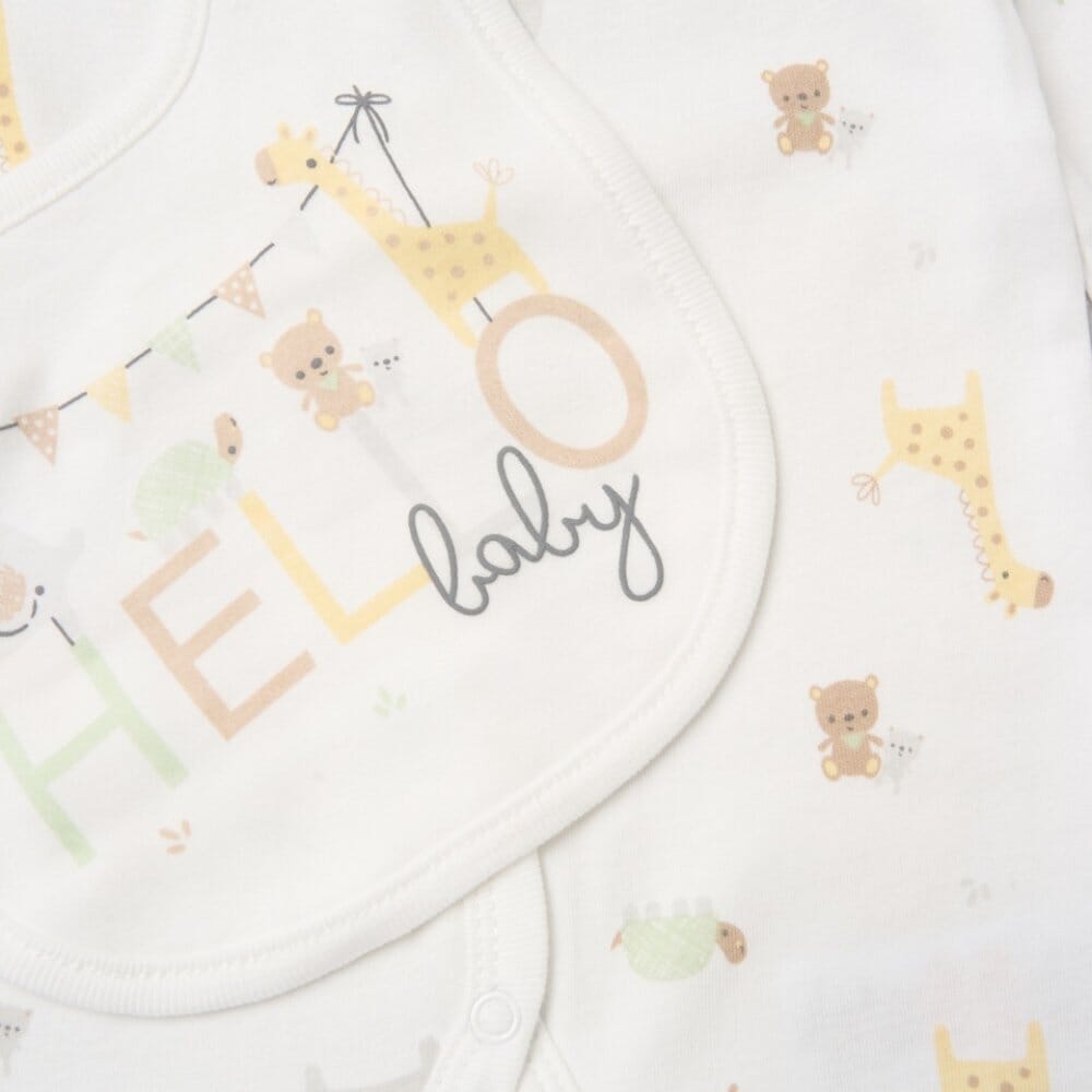 'Hello Baby Animals' 5 Piece Layette Gift Set Rock a Bye Baby