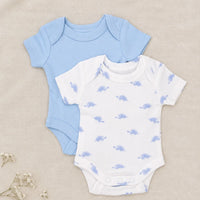 Premature baby Vest 2 pack, Dino & Blue