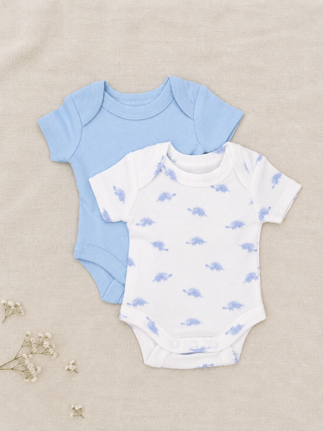 Premature baby Vest 2 pack, Dino & Blue