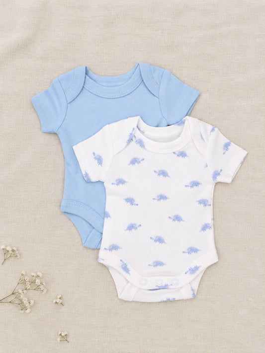 Premature baby Vest 2 pack, Dino & Blue
