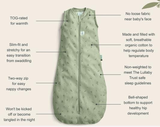 ergoPouch Swaddle - Organic All Year Cocoon Bag, Dragonfly, 1 Tog Sleeping Bag ErgoPouch - Australia 