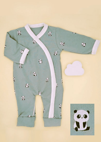 Prem Baby Sleepsuit, Panda Cuddles Tiny & Small