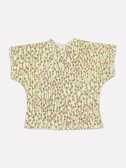 Floral Heart Print Short Sleeve Shirt Top / T-shirt Little Mouse Baby Clothing & Gifts 