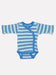 Organic Cotton Blue Bold Stripe Long Sleeve Vest Bodysuit / Vest Fixoni 