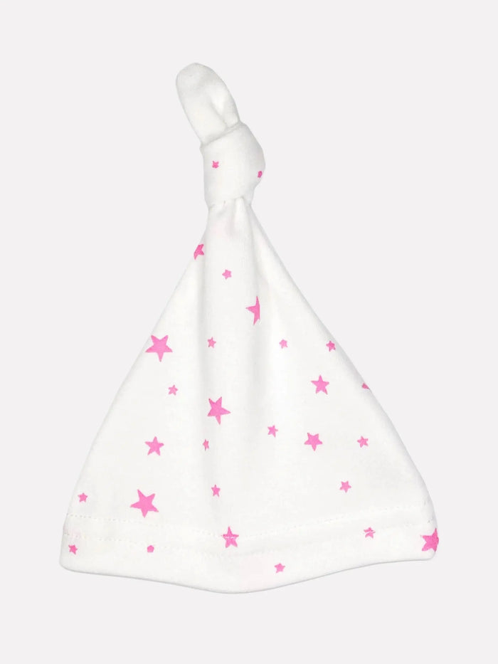 Pink Stars Knotted Premature Baby Hat