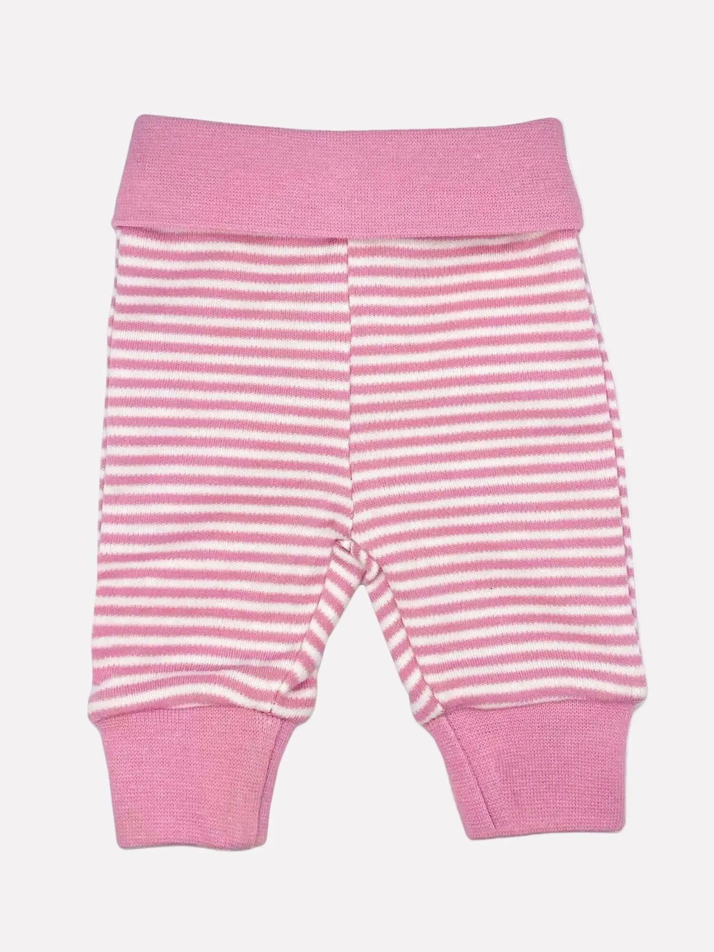 Organic Cotton Pink Thin Stripe Trousers Trousers / Leggings Fixoni 