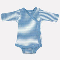 Organic Cotton Blue Thin Stripe Long Sleeve Vest Bodysuit / Vest Fixoni 