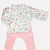 Top & Trouser Set, Wildflowers & Pink Top & Trousers Little Lucas 