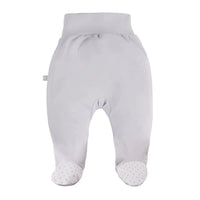 Early Baby Footed Trousers, Embroidered Lamb On The Rear - Grey Trousers / Leggings EEVI 