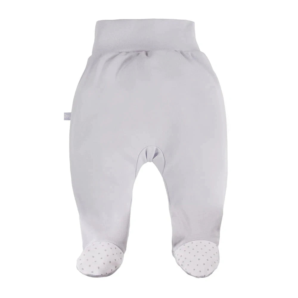 Early Baby Footed Trousers, Embroidered Lamb On The Rear - Grey Trousers / Leggings EEVI 