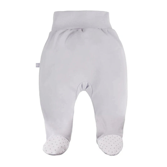 Early Baby Footed Trousers, Embroidered Lamb On The Rear - Grey Trousers / Leggings EEVI 