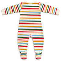 Little Green Radicals Striped Organic Newborn Baby Babygrow