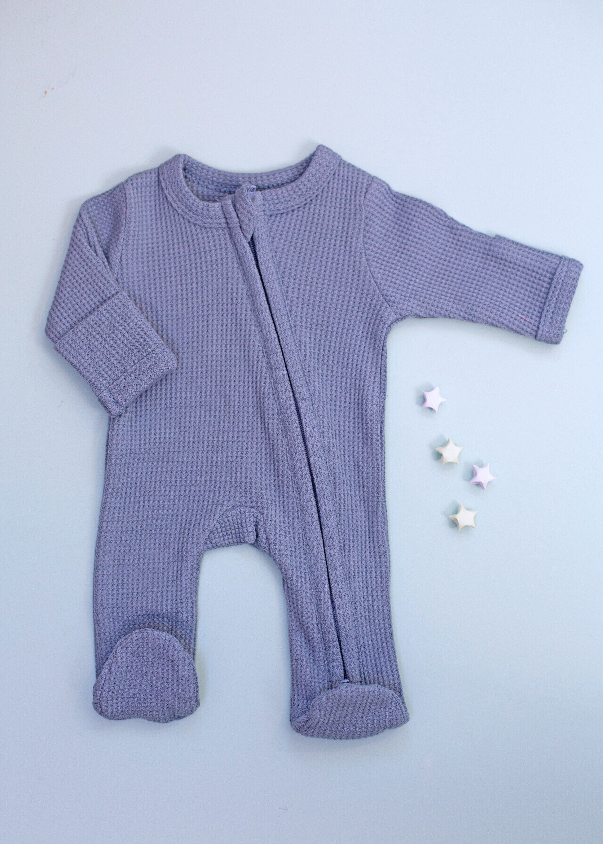 Zipped Premature Baby Sleepsuit, Fold-Over Mitts - Blue Sleepsuit / Babygrow Little Dreamer 