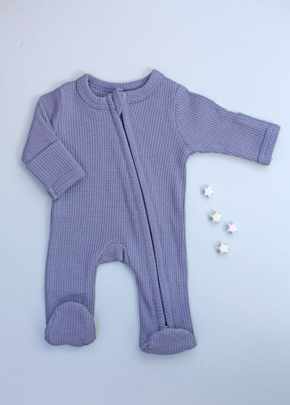 Zipped Premature Baby Sleepsuit, Fold-Over Mitts - Blue Sleepsuit / Babygrow Little Dreamer 
