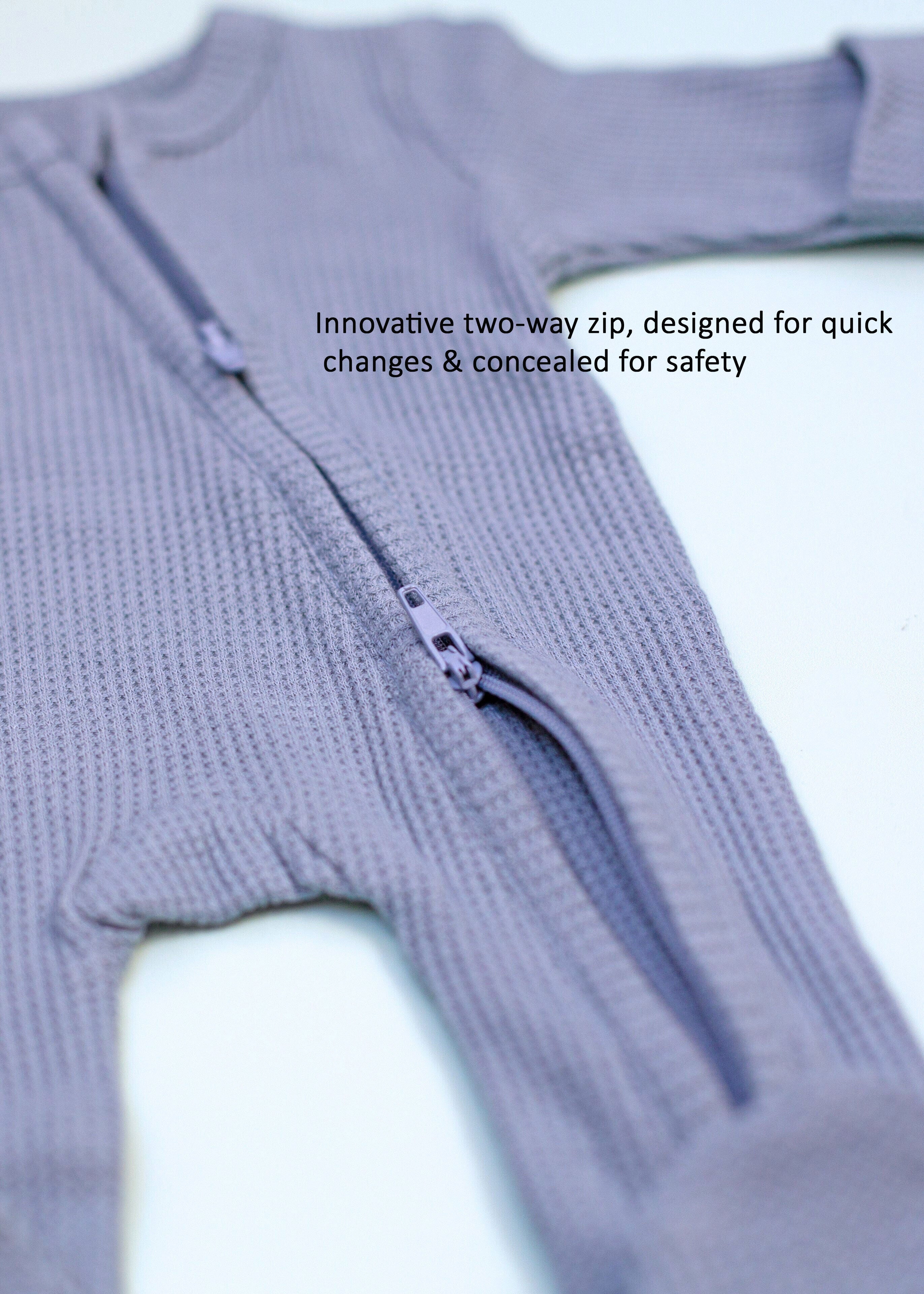 Zipped Premature Baby Sleepsuit, Fold-Over Mitts - Blue Sleepsuit / Babygrow Little Dreamer 