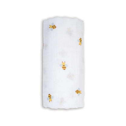 Bees - Muslin Swaddle, 100 x 100 cm Swaddle Blanket Lulujo 