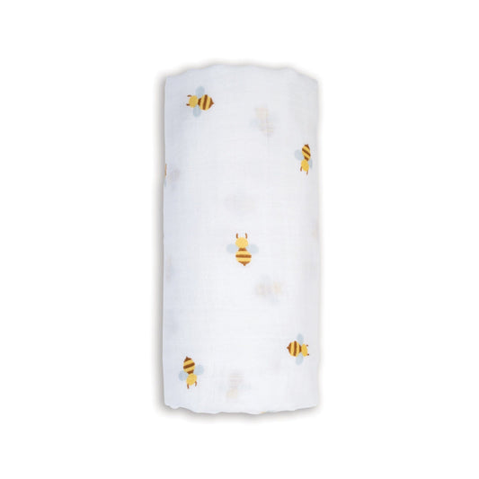 Bees - Muslin Swaddle, 100 x 100 cm Swaddle Blanket Lulujo 
