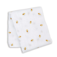 Bees - Muslin Swaddle, 100 x 100 cm Swaddle Blanket Lulujo 