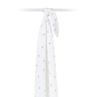 Bees - Muslin Swaddle, 100 x 100 cm Swaddle Blanket Lulujo 