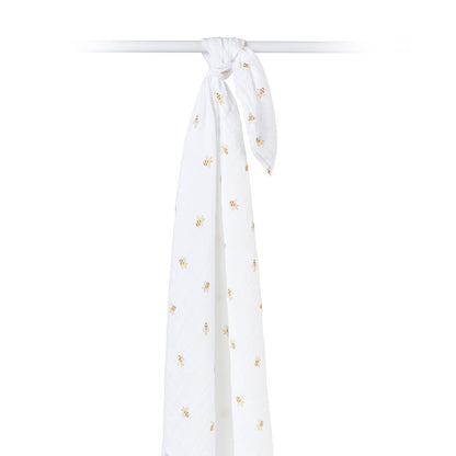 Bees - Muslin Swaddle, 100 x 100 cm Swaddle Blanket Lulujo 