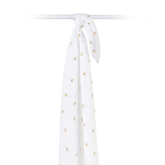 Bees - Muslin Swaddle, 100 x 100 cm Swaddle Blanket Lulujo 