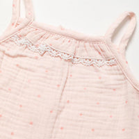Pink Crinkle Muslin Romper & Shoes Lilly & Jack