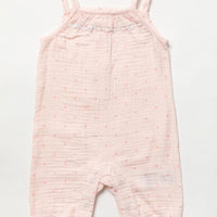 Pink Crinkle Muslin Romper & Shoes Lilly & Jack