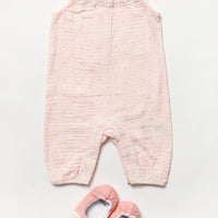 Pink Crinkle Muslin Romper & Shoes Lilly & Jack