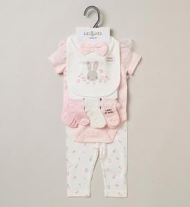 Floral Ribbed 10 Piece Layette Set Set Lilly & Jack 