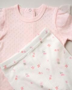 Floral Ribbed 10 Piece Layette Set Set Lilly & Jack 