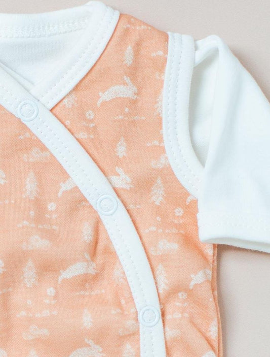 Dungaree & Top Set, Leaping Bunnies, Premium 100% Organic Cotton Tiny & Small