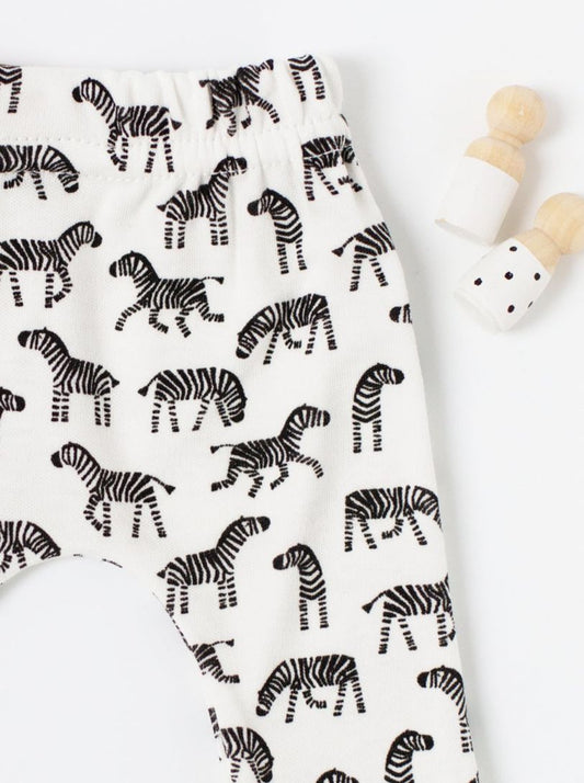 Premature Baby Leggings, Zebras, Premium 100% Organic Cotton Tiny & Small