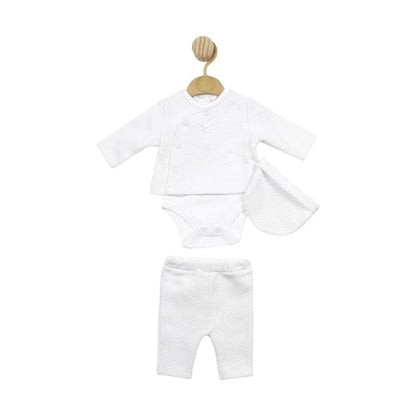 White Waffle Tiny Baby - Four Piece Set Outfit Mintini Baby 