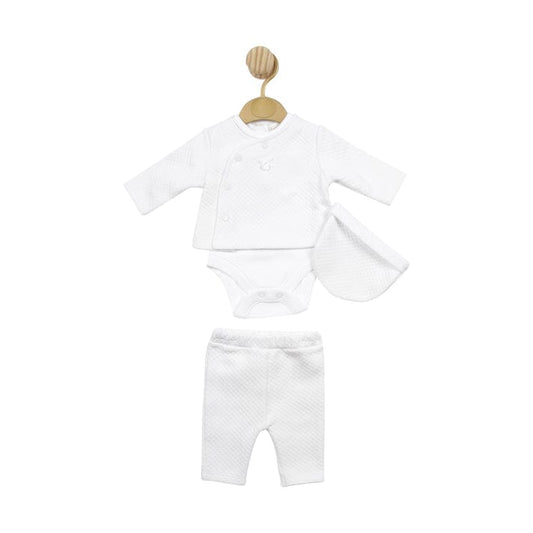 White Waffle Tiny Baby - Four Piece Set Outfit Mintini Baby 