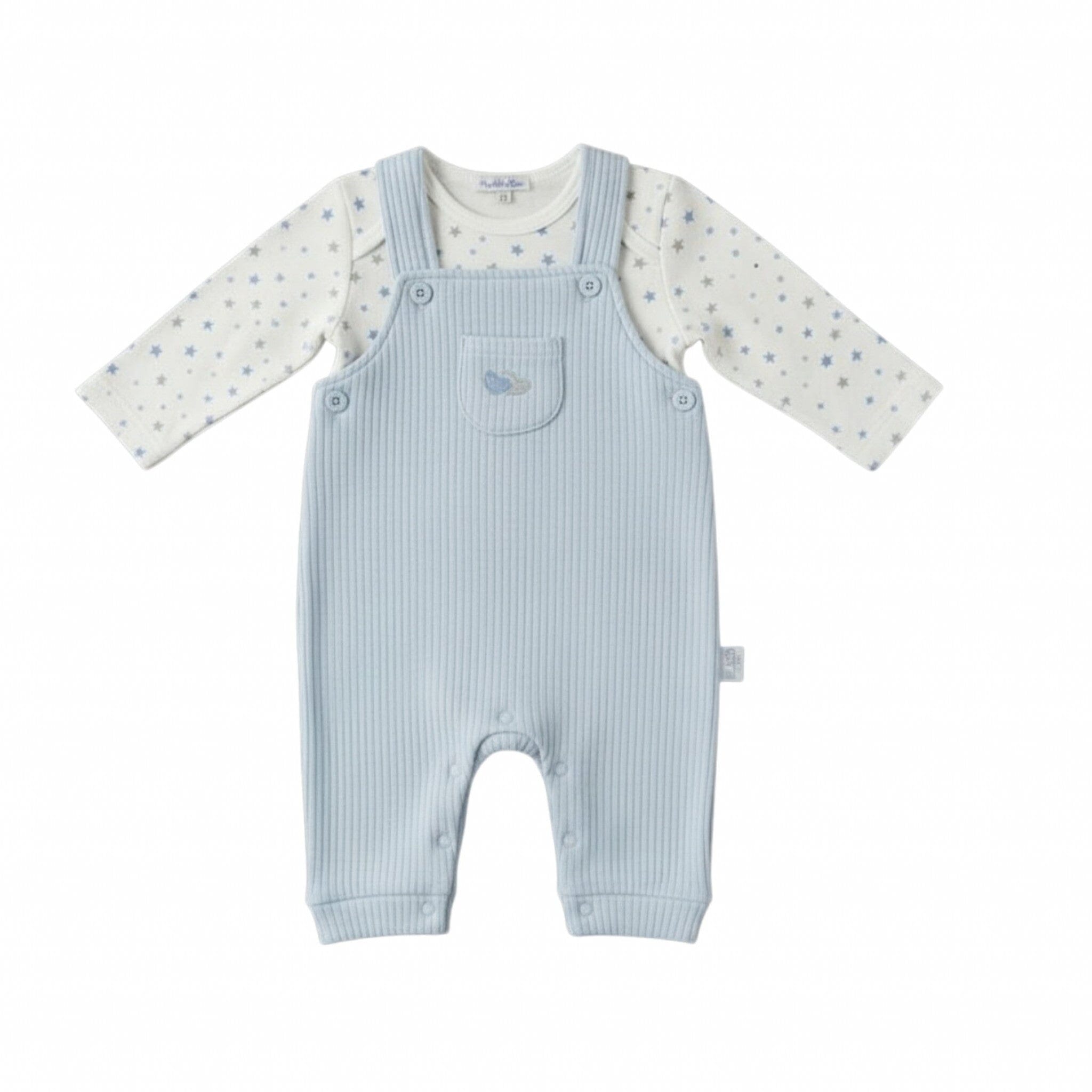 Blue Stars Quilted Dungaree Set Dungaree My Little Chick 