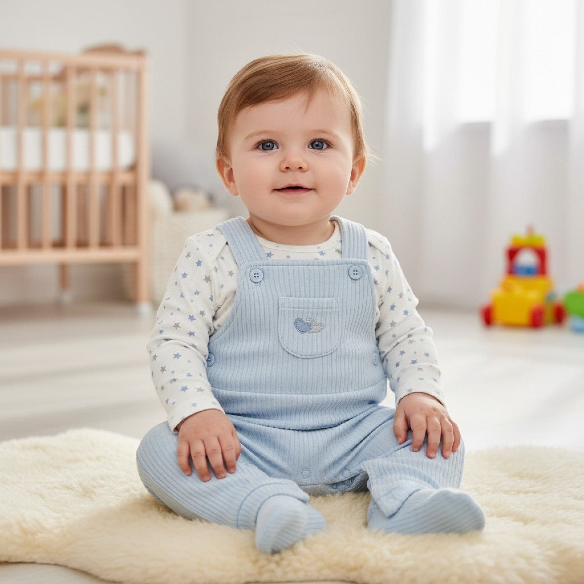 Blue Stars Quilted Dungaree Set Dungaree My Little Chick 